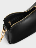 CHARLES & KEITH Women Mini Agatha Chain-Accent Shoulder Bag_Black
