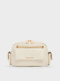 CHARLES & KEITH Women Duo Quilted Crossbody Bag_Cream