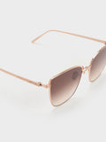 CHARLES & KEITH Women Livonia Crystal Square Sunglasses_Rose Gold