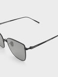 CHARLES & KEITH Women Livonia Crystal Square Sunglasses_Jet Black