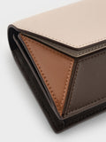 CHARLES & KEITH Women Nasrin Geometric Long Wallet -Multi Brown
