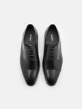 PEDRO Leather Captoe Derby Shoes- Black