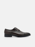 PEDRO Leather Captoe Derby Shoes- Dark Brown