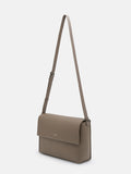 PEDRO Leather Crossbody Bag- Dark Taupe