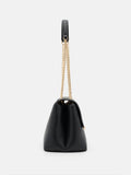 PEDRO Leather Foldover Bag- Black