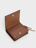 CHARLES & KEITH Women Everleigh Zip-Around Small Wallet -Chocolate