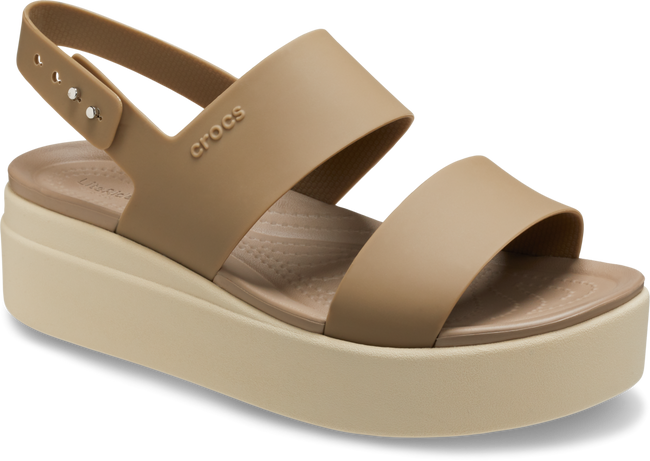 CROCS WOMENS CROCS BROOKLYN LOW WEDGE