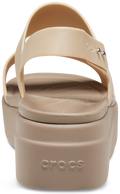 CROCS WOMEN BROOKLYN METALLIC CHAMPAGNE LOW WEDGE SANDAL
