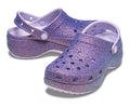 Women Crocs Classic Platform Iridescent Glitter Clog