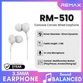 REMAX - RM-510 Concave Convex 3.5mm Wired Earphone
