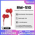 REMAX - RM-510 Concave Convex 3.5mm Wired Earphone