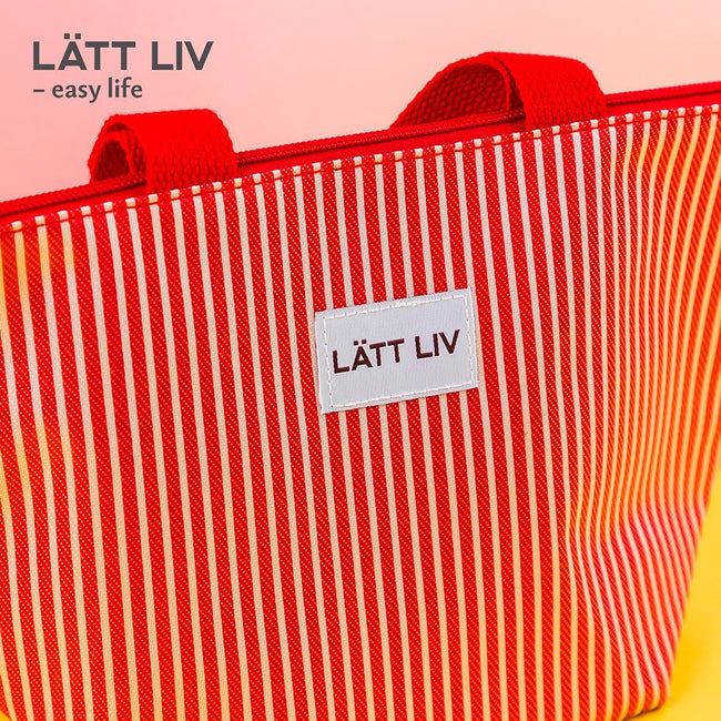 1NOM Stripe Lunch Bag - Red