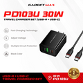 GADGET MAX - PD103U 30W PD (USB-A+USB-C) Charger Set