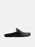 PEDRO Hawser Leather Slip-On Driving Shoes-Black