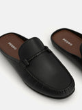 PEDRO Hawser Leather Slip-On Driving Shoes-Black