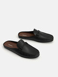 PEDRO Hawser Leather Slip-On Driving Shoes-Black