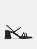 PEDRO Strappy Heel Sandals-Black