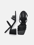 PEDRO Strappy Heel Sandals-Black