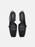 PEDRO Icon Leather Heel Pumps-Black