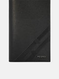 PEDRO Embossed Leather Long Wallet-Black