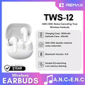 REMAX - TWS-12 ANC+ENC Noise Canceling True Wireless Earbuds