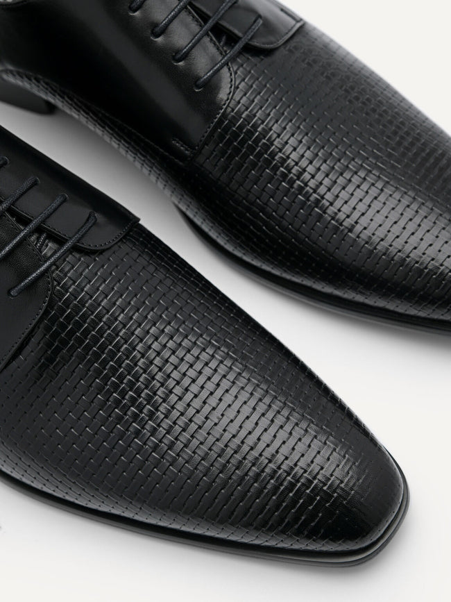 PEDRO Men Brando Leather Derby Shoes - Black