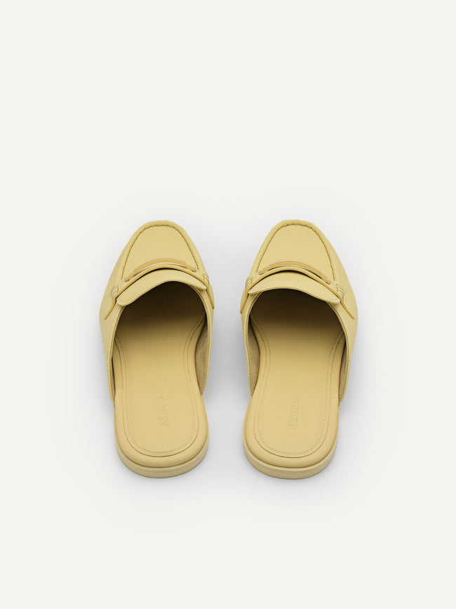 PEDRO Horsebit Mule Loafers - Light Yellow
