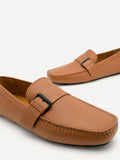 PEDRO Men Leather Strap Moccasins - Brown