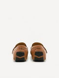 PEDRO Men Leather Strap Moccasins - Brown