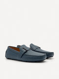 PEDRO Men Leather Strap Moccasins B - Navy