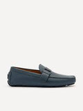 PEDRO Men Leather Strap Moccasins B - Navy