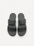 PEDRO Men Band Slide Sandals - Dark Grey