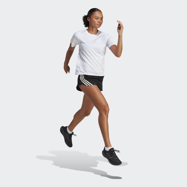 ADIDAS WOMEN RUN ICONS 3-STRIPES LOW CARBON RUNNING SHORTS