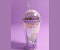 1NOM Sakura Amusement Park Double-layer Lid Tumbler with Straw - 480ml - Purple