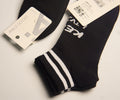 1NOM English Stripe Men's Socks - 2 Pairs - Black