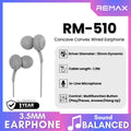 REMAX - RM-510 Concave Convex 3.5mm Wired Earphone