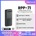 REMAX RPP-71 Piloteer Series 10000mAh PD+QC Fast Charging Power Bank (PD 20W+QC 22.5W)