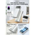 REMAX - FC-10 20000mAh Dual Built-In Cable PD+QC Fast Charging Power Bank