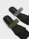 Gem-Embellished Strap Slides