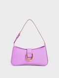 CHARLES & KEITH Gabine Curved Shoulder Bag Violet