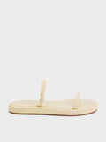CHARLES & KEITH Women Braided Slides Butter