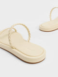 CHARLES & KEITH Women Braided Slides Butter