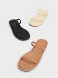 CHARLES & KEITH Women Braided Slides Butter