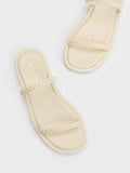 CHARLES & KEITH Women Braided Slides Butter