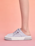 CHARLES & KEITH Women Panelled Slip-On Sneakers Lilac
