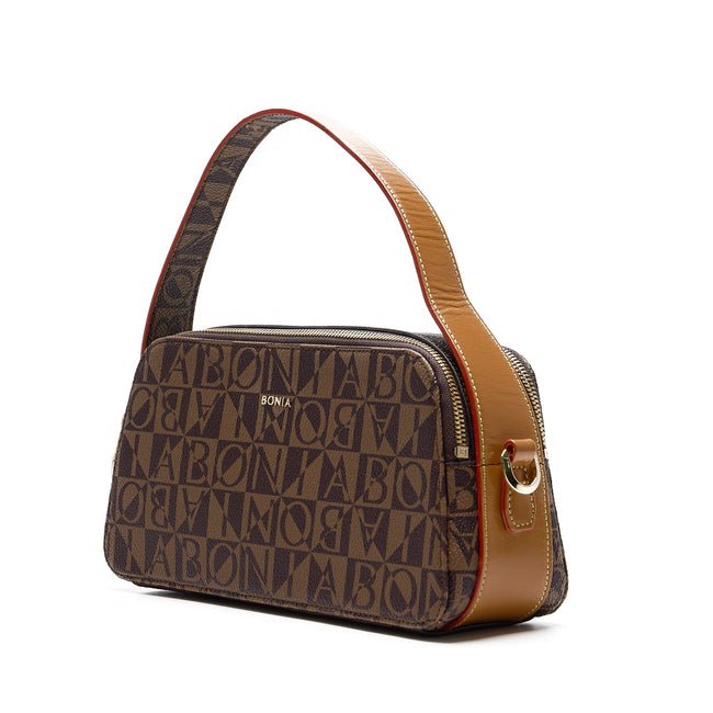 BONIA Vinyl Trimmed Leather Shoulder Bag 080982-220-15