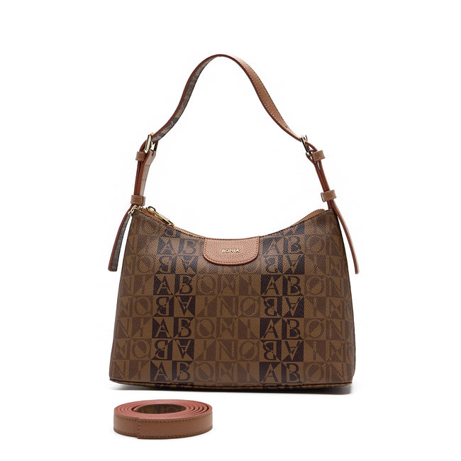 BONIA Vinyl Trimmed Leather Shoulder Bag 081036-226-05C