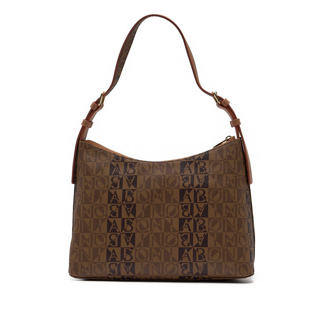 BONIA Vinyl Trimmed Leather Shoulder Bag 081036-227-05C