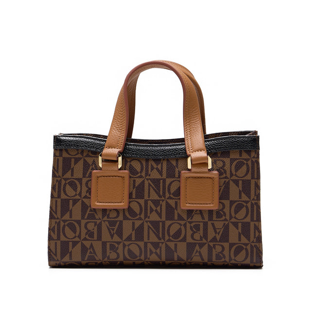 BONIA Vinyl Trimmed Leather Hand Bag 081932-002-15