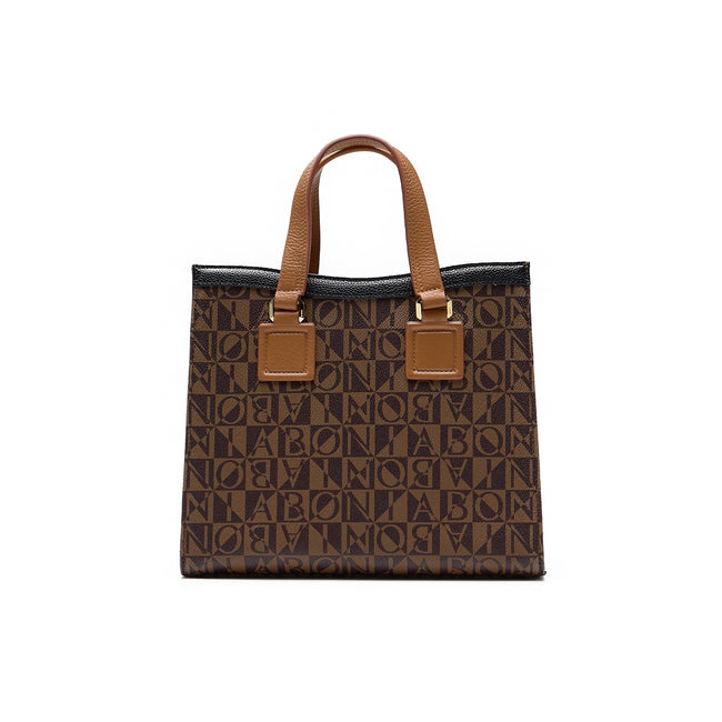 BONIA Vinyl Trimmed Leather Hand Bag 081932-003-15